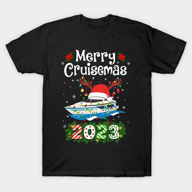 Merry Cruisemas 2023 Christmas Santa Reindeer Cruise T-Shirt by James Green